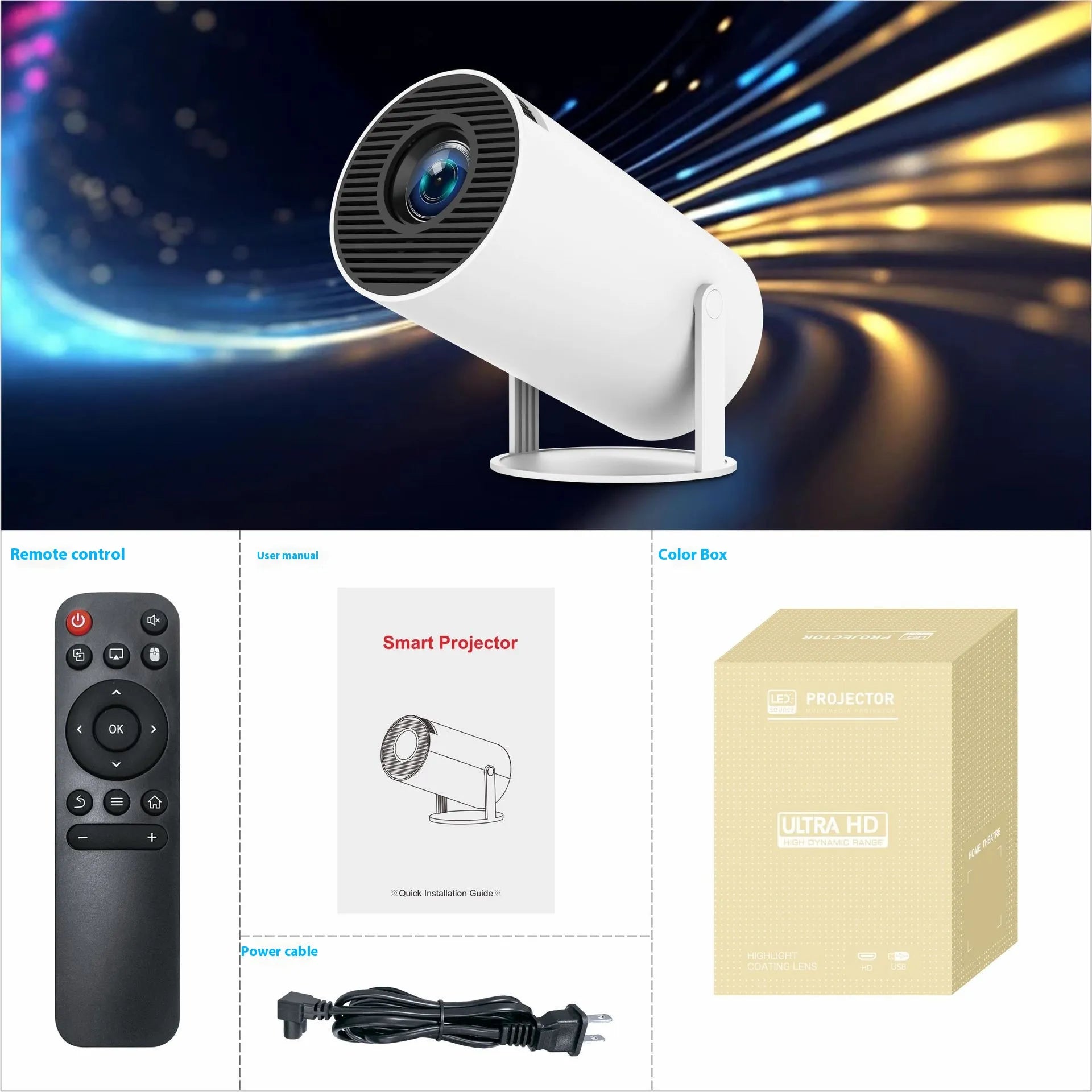 HY300 Pro Mini Projector – Portable Home Theater Projector for Movies, Gaming & Entertainment